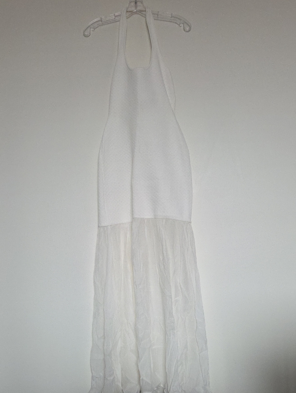 Zara White Halter Maxi Dress